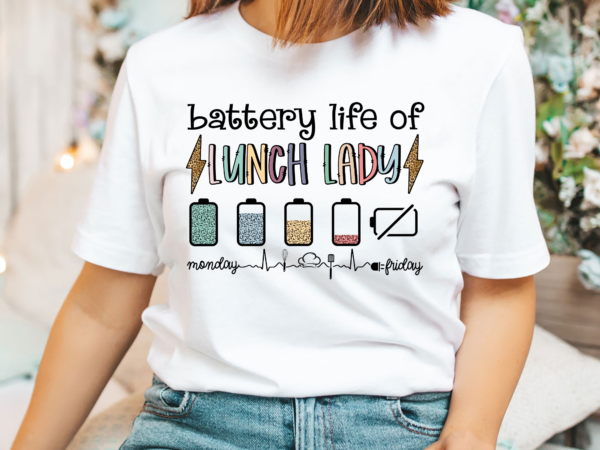 Funny lunch lady png file, battery life of a lunch lady, cafeteria squad gift, school lunch lady design, instant download hh