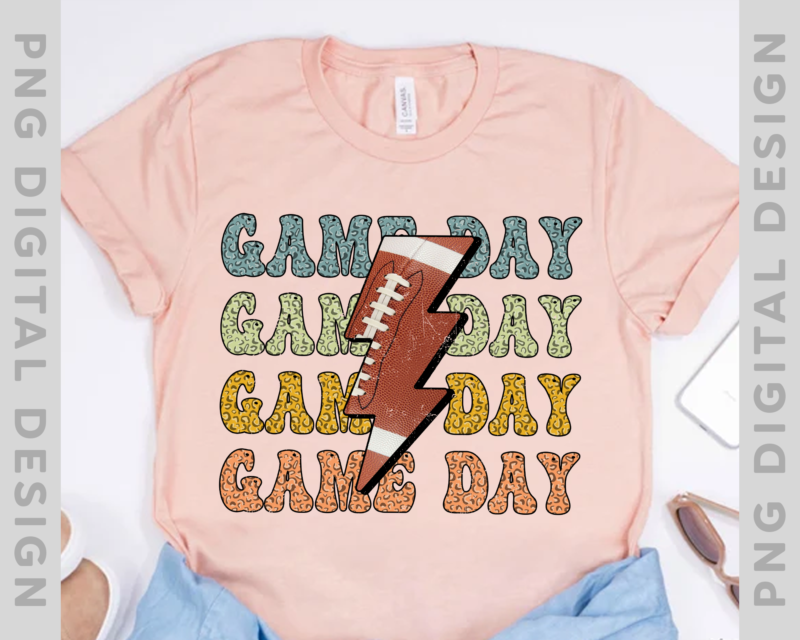 Gameday Leopard Lightning Bolt Football Shirt, Football Shirt for Women, Fall Football shirt TH