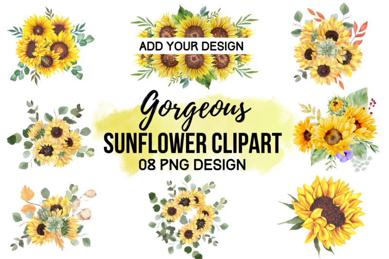 Gorgeous Sunflower Png Bundle - Buy t-shirt designs