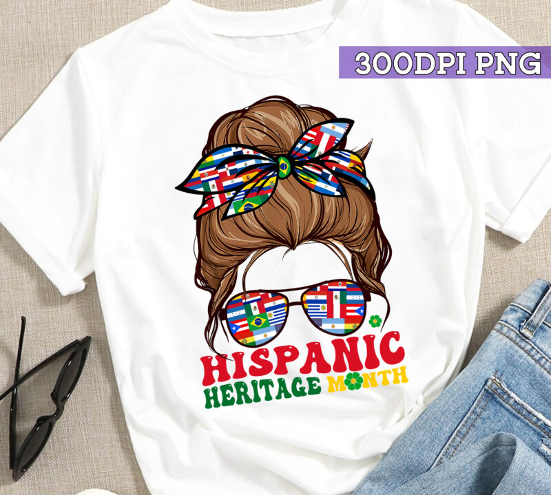 Groovy Hispanic Heritage Month Latino Countries Black Women T-Shirt PC