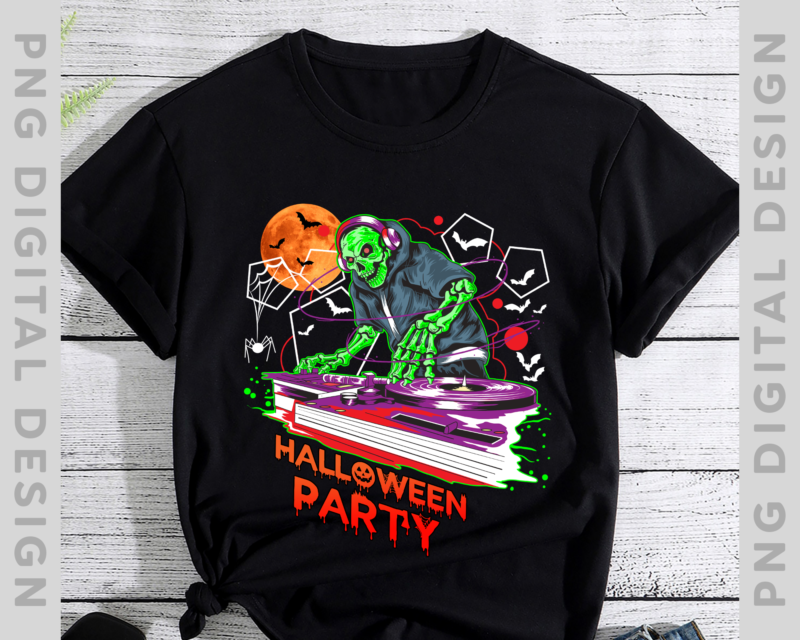 Halloween Party DJ Skeleton Shirt DJ Deep House Music Professional DJ Shirt, Halloween Gift TH