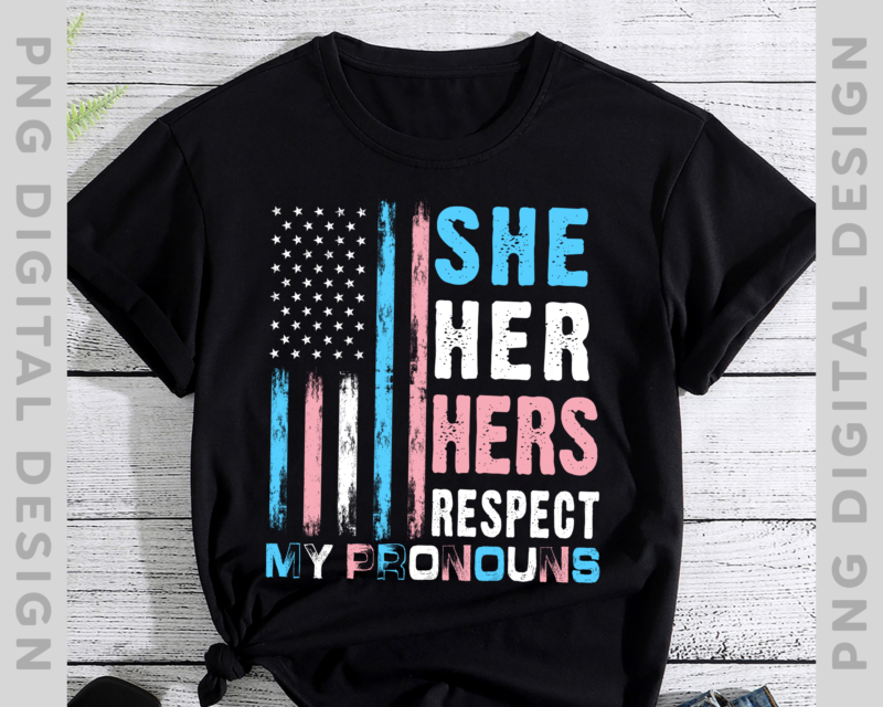 His He Him Respect My Pronouns Trans Transgender Pride Flag NH-1