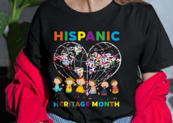 Hispanic Heriatge Month PNG File For Shirt, Hispanic Flag Earth Design, Latina Shirt Design, Mexican Gift, Instant Download HH