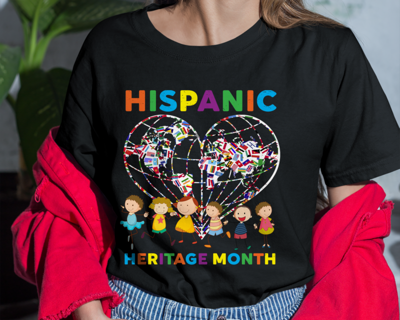 Hispanic Heriatge Month PNG File For Shirt, Hispanic Flag Earth Design, Latina Shirt Design, Mexican Gift, Instant Download HH