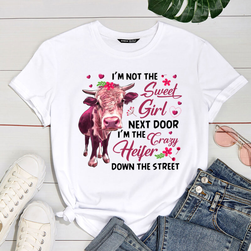 I_m not the sweet girl next door I_m the crazy heifer T-Shirt PC