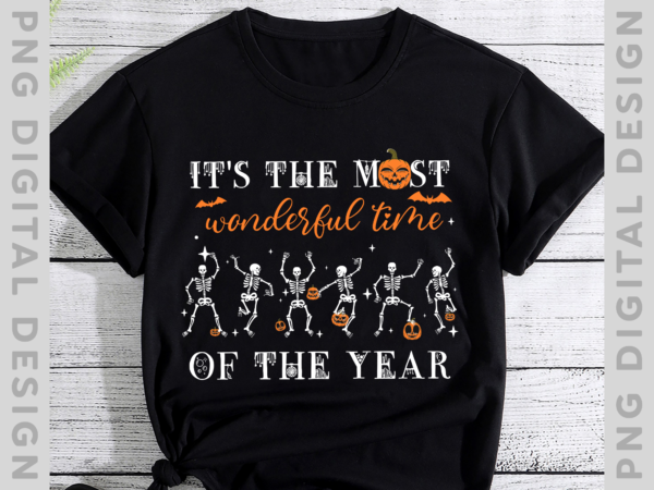 It_s the most wonderful time of the year, retro halloween costume dancing skeleton spooky season t-shirt th