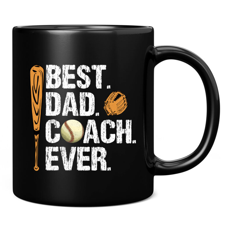 Mens Best Dad Coach Ever Baseball Patriotic For Father_s Day T-Shirt PC