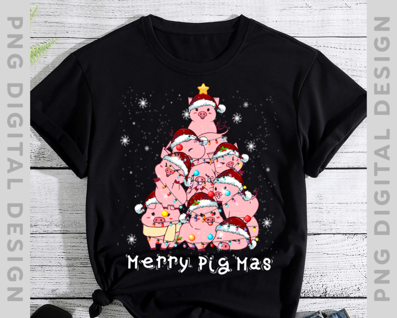 Merry PigMas Ornament Decoration Christmas Tree Tee Xmas Gifts T-Shirt, Pig Christmas, Funny Christmas TH