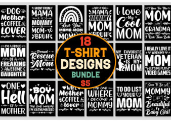 Mom T-Shirt Design Mega Bundle-White