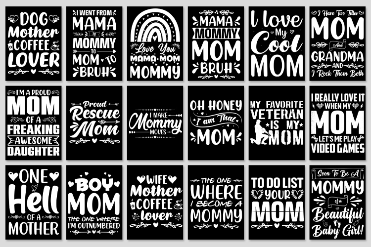 Mom T-Shirt Design Mega Bundle-White