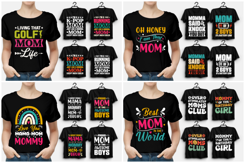 Cool mom club, Typography T-shirt Vector Art for Mother's Day, mom