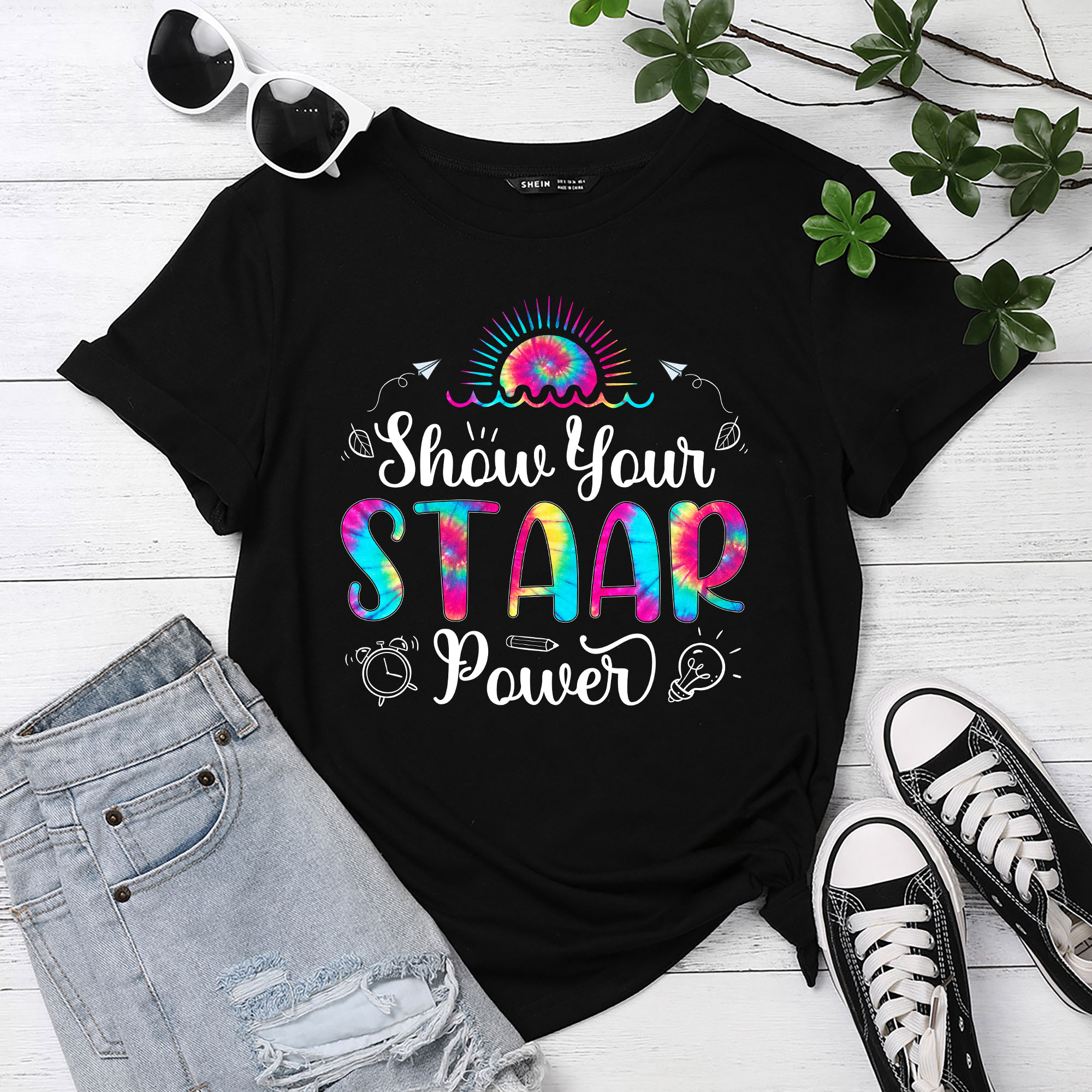 Motivational Testing Day Shirt Teacher Show Your Staar Power T Shirt Pc