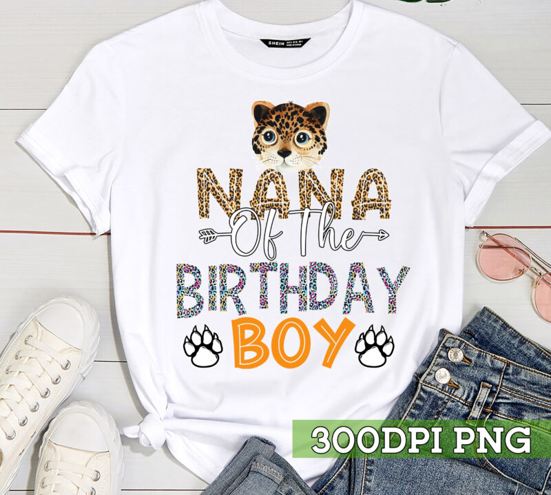 Nana of The Birthday Boy Cheetah, Giraffe Nana T-Shirt, Custom shirt, Matching Family shirt TC