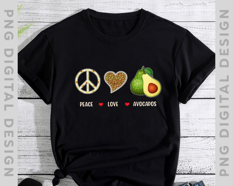 Peace Love Avocados Leopard, lovers gifts for girls women men kids T-Shirt, Avocado shirt TH