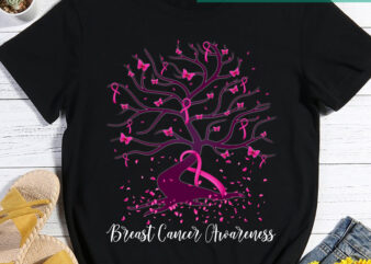 Pink Ribbon Tree Shirt, Cancer Tree Shirt, Breast Cancer Fighter Shirt, Breast Cancer Awareness Shirt, In October We Wear Pink Shirt PC