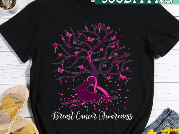 Pink ribbon tree shirt, cancer tree shirt, breast cancer fighter shirt, breast cancer awareness shirt, in october we wear pink shirt pc t shirt illustration