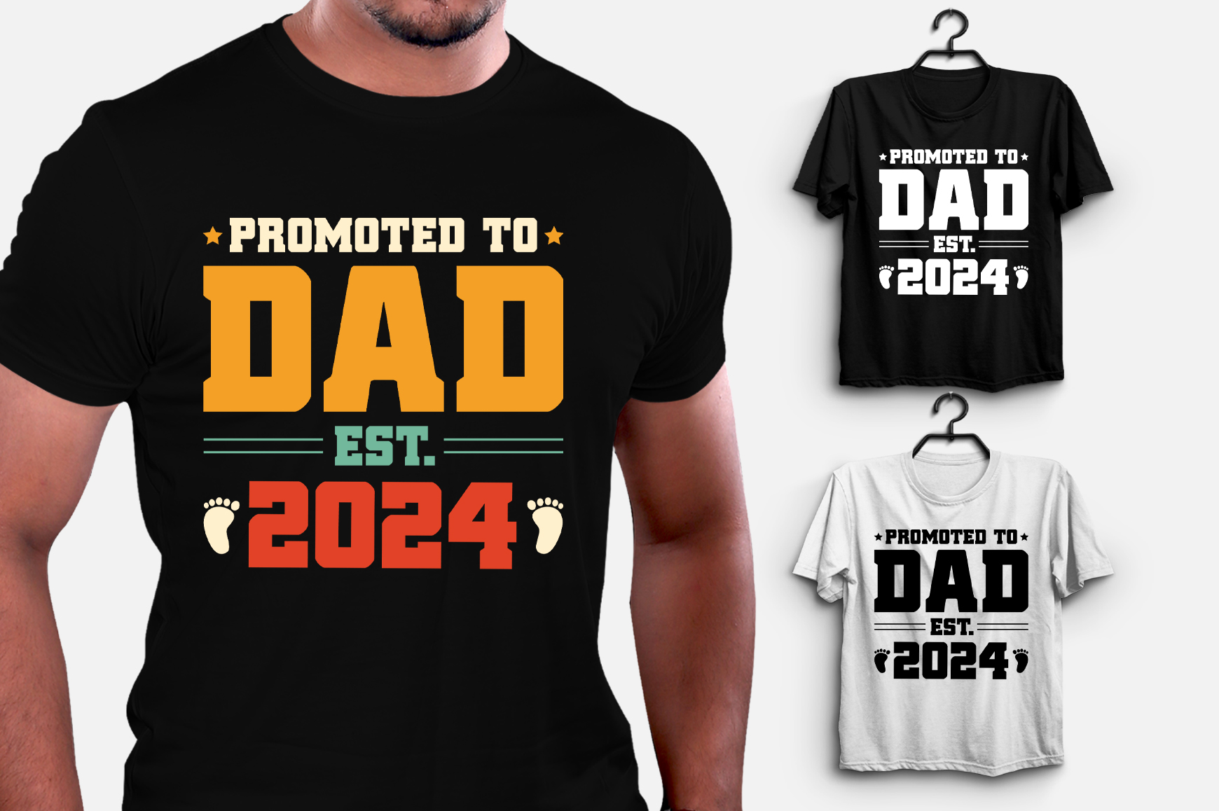 Promoted To Dad Est 2024 T Shirt Design Buy T Shirt Designs   Promoted To Dad Est 2024 T Shirt Design 1 