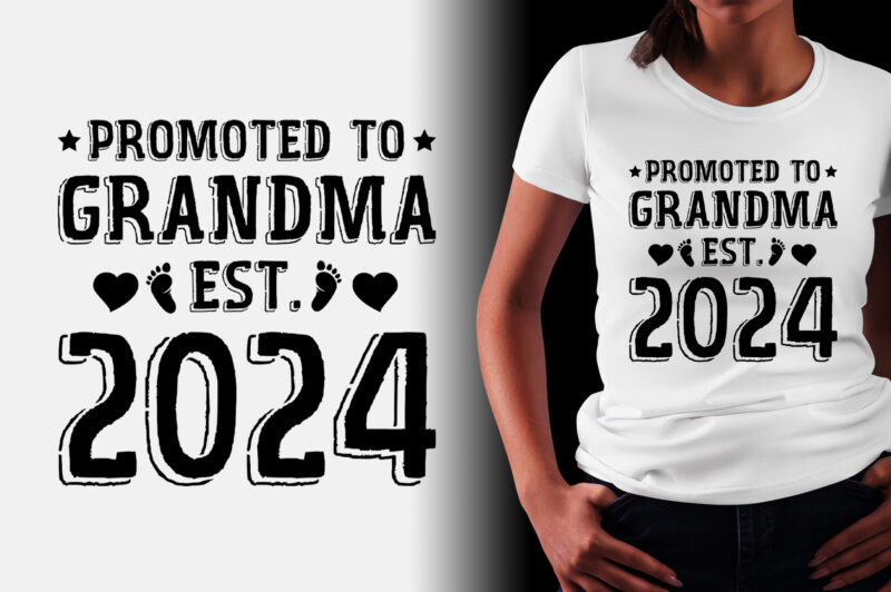 Promoted to Grandma Est 2024 T-Shirt Design