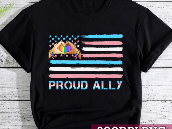 Proud ally pride lgbtq transgender flag heart usa flag nc t shirt illustration