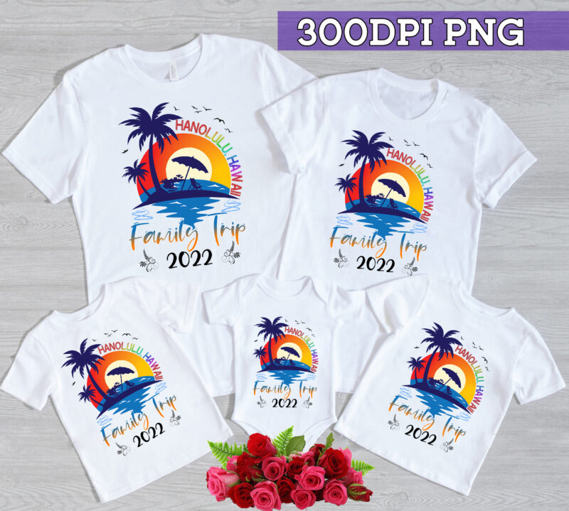 RD Honolulu, Hawaii, Custom Vacation Shirts Family Beach Matching T-shirt, Summer Camp Group Baby