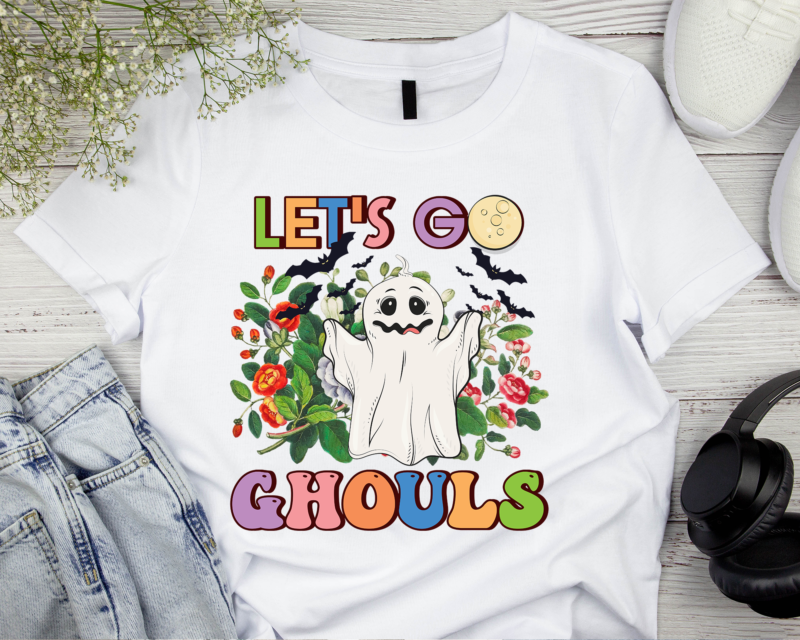 RD Lets Go Ghouls Funny Ghouls Hippie Costume Halloween Vibes