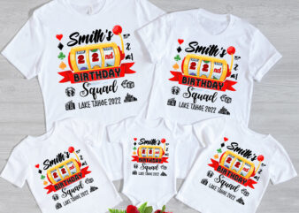 RD Personalized Name and Birthday, Casino Birthday Squad – Slot Machine Casino Trip Birthday Shirt