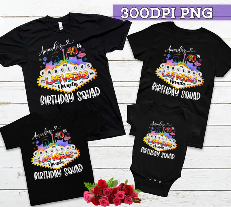 RD Personalized Name and Birthday, Vegas Birthday Shirt – Fun Fabulous Las Vegas Nevada Birthday Squad – Unique Gift for Milestone Vegas Trip Birthday