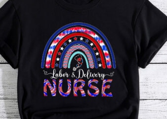 Rainbow Stethoscope Patriotic Labor Delivery Nurse 4th July PC