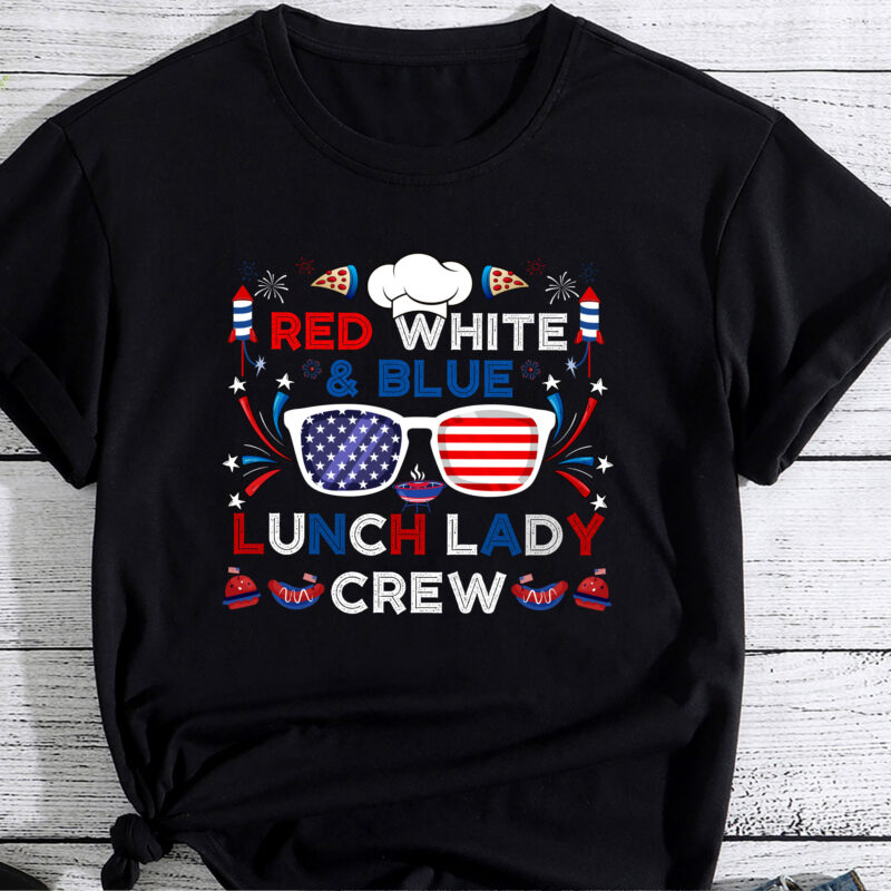 Red White Blue Lunch Lady Crew Sunglasses 4th Of July Gifts PC
