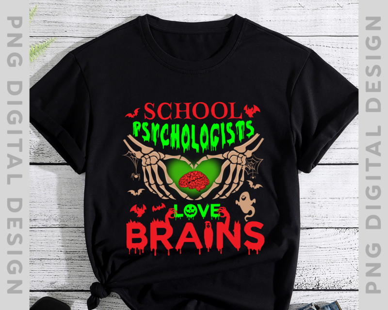 School Psychologist Love Brains Halloween Costume Teachers T-Shirt, School Psychologist Instant Download PH