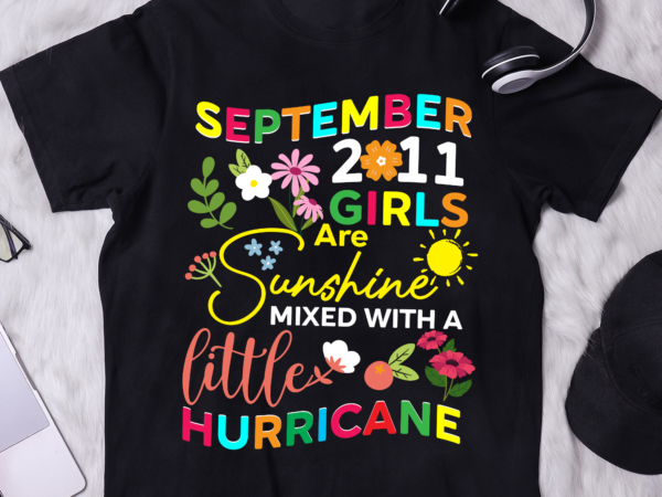 September 2011 girls are sunshine cute 11 years old birthday t-shirt