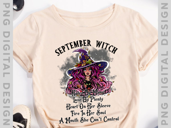 September witch funny women halloween t-shirt, september girl, halloween witch ph