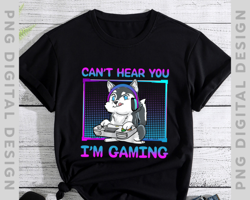 Siberian Husky Gaming Gift for Gamers and Dog Lovers T-Shirt, Husky Lover, Video gam Lover TH