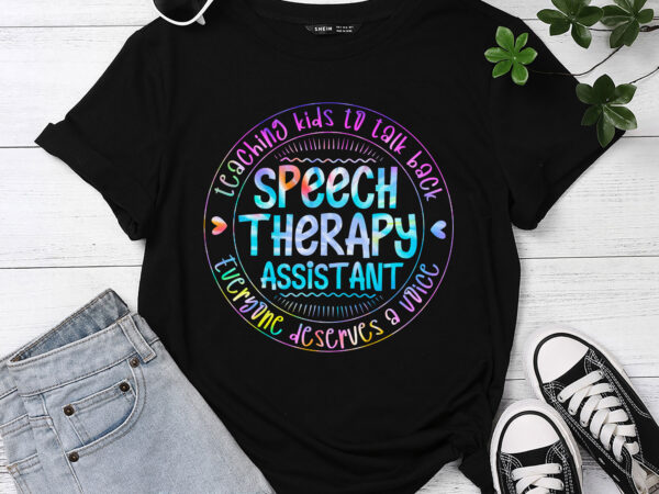 Speech language pathologist speech therapy assistant tie dye t-shirt pc