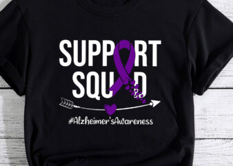 Support Squad Alzheimers Awareness Purple Ribbon Men Women PC