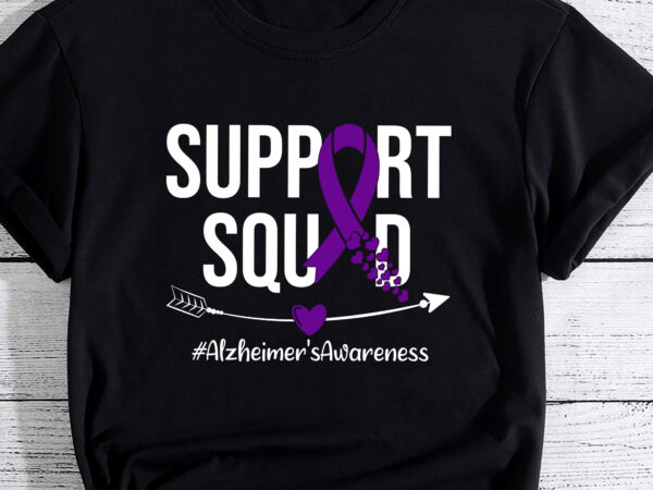 Support squad alzheimers awareness purple ribbon men women pc t shirt template vector