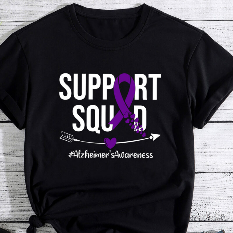 Support Squad Alzheimers Awareness Purple Ribbon Men Women PC