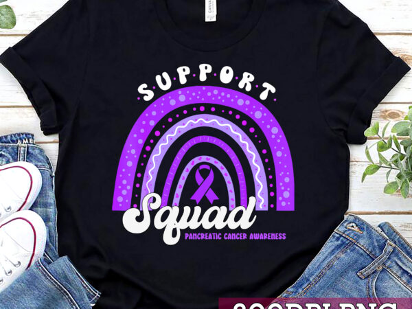 Support squad cancer pancreatic cancer awareness rainbow nc t shirt template vector