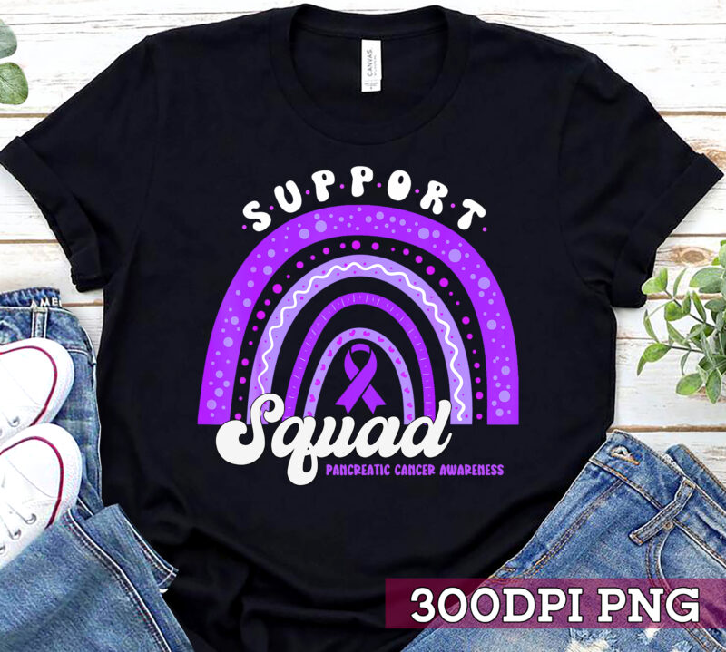 Support Squad Cancer Pancreatic Cancer Awareness Rainbow NC