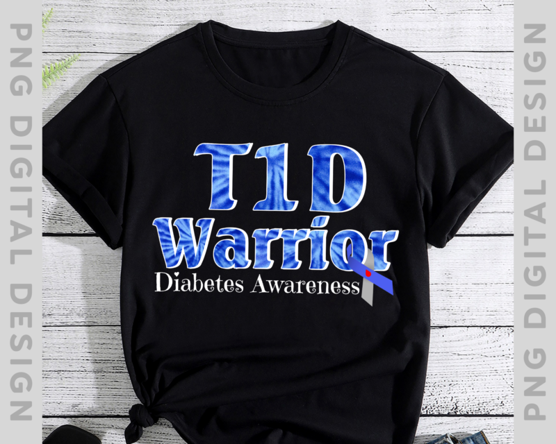 T1D Warrior Type 1 Diabetes Awareness Diabetic Blue Tie Dye NH