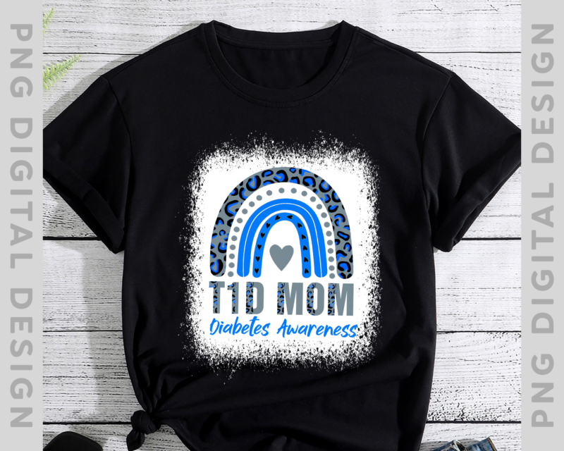 Type 1 Diabetes T1D Mom Diabetes Awareness Leopard Rainbow NH