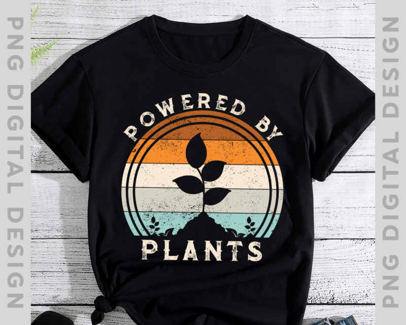 Vegan Powered By Plants Shirt , Vegetarian Shirt, Herbivore Shirt, Vegetarian Plant Tshirt PNG File Instant Download PH