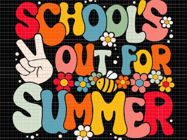 Retro groovy schools out for summer svg, schools out for summer svg, school svg, school summer svg t shirt design online