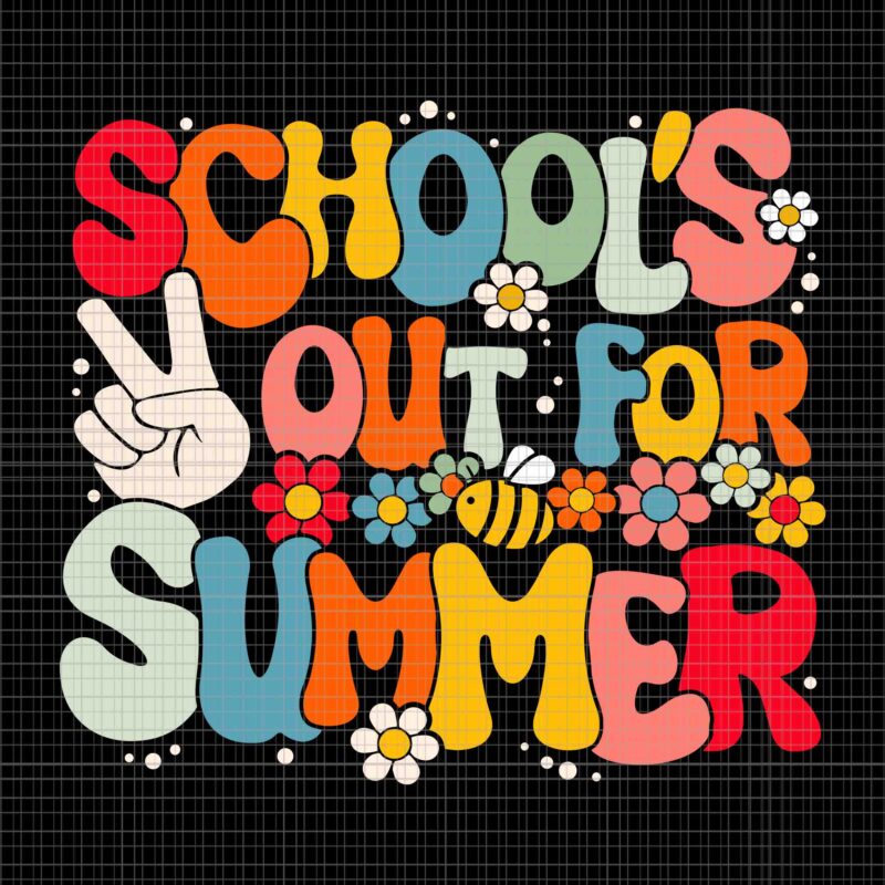 Retro Groovy Schools Out For Summer Svg, Schools Out For Summer Svg, School Svg, School Summer Svg