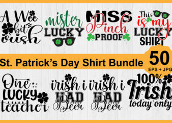 St. Patrick’s Day Shirt Design Bundle Print Template, Lucky Charms, Irish, everyone has a little luck Typography Design