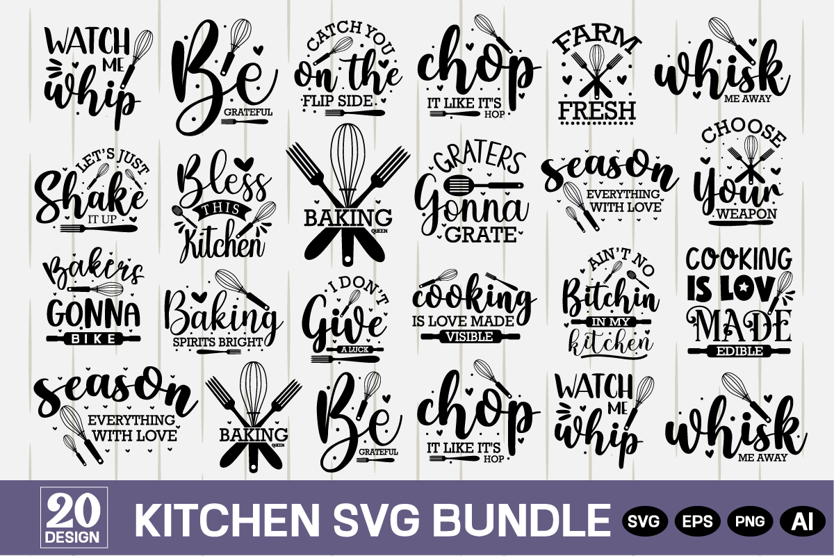 Happy Kitchen SVG Cut File Bundle,Kitchen Svg, Kitchen Svg Bundle ...