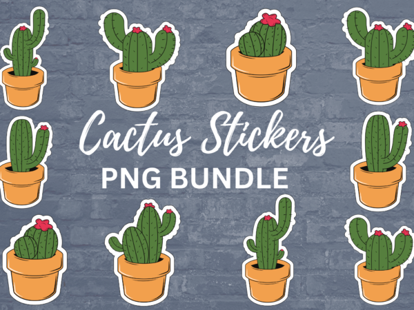 Cactus clipart png bundle, cactus tshirt png bundle