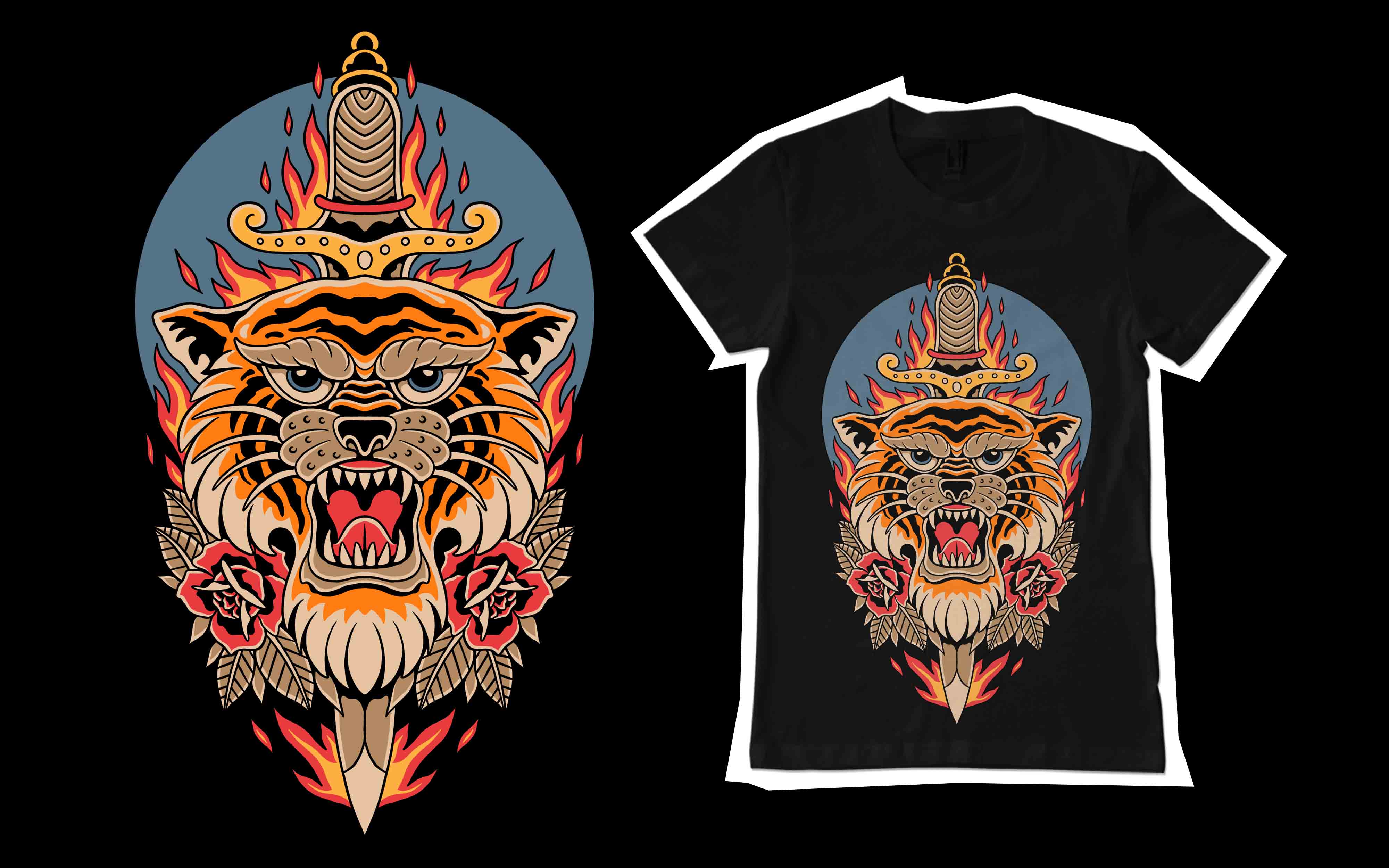 Tiger Music Sublimation T-Shirt Design