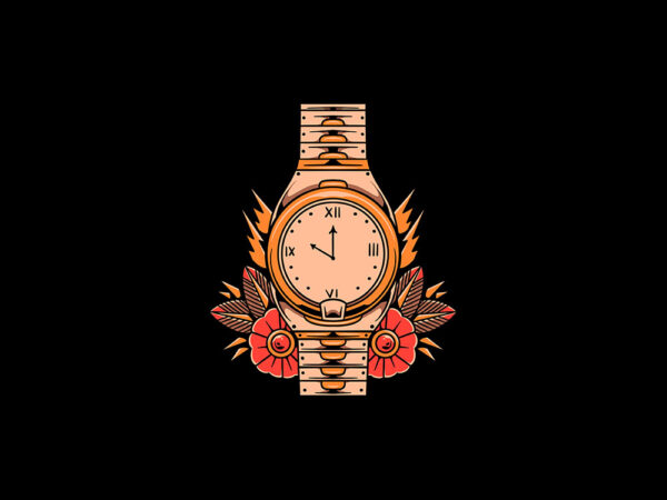 Oldschool watch t shirt design online