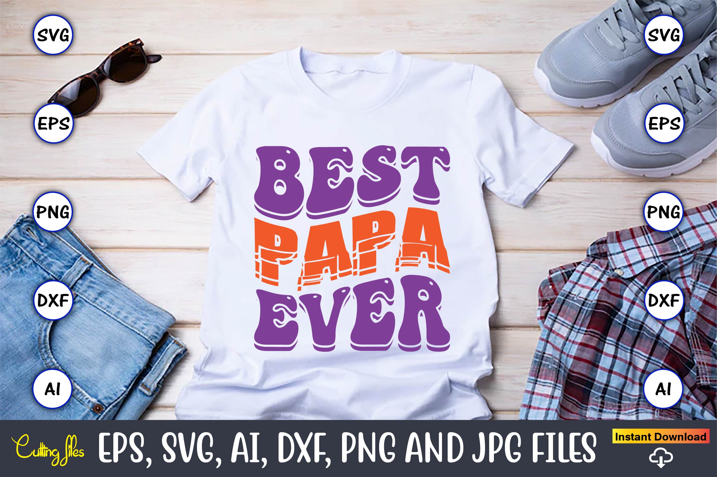 Best Papa Ever Father's Day Men's V-Neck – Lovelyartteestore